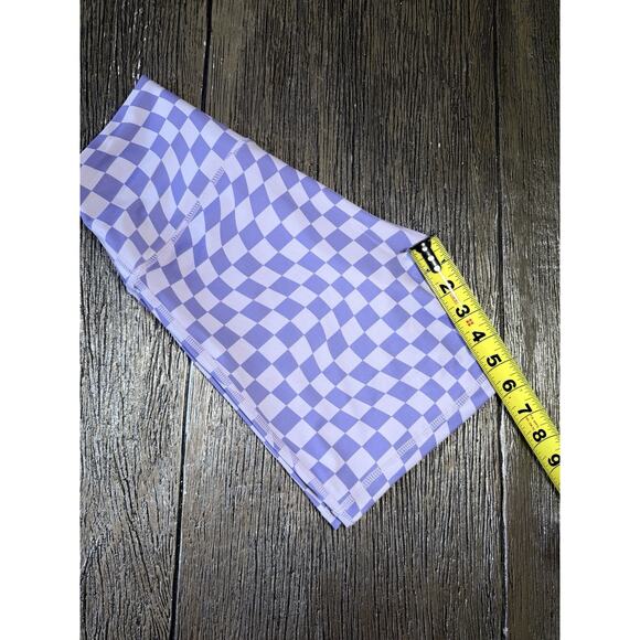 Wilo The Label Purple Checker Biker Shorts Size Small - Picture 7 of 7